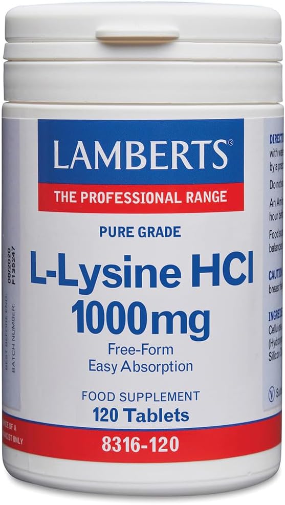 Lamberts L Lysine Hci 1000mg - 120 Tablets