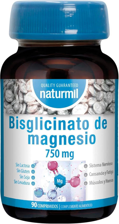 Naturmil | Magnesium Bisglycinate 750mg - 90 tablets | Muscle and Nervous Support