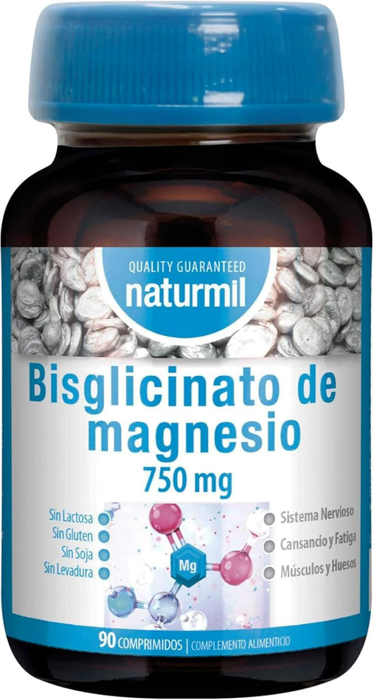 Naturmil | Magnesium Bisglycinate 750mg - 90 tablets | Muscle and Nervous Support