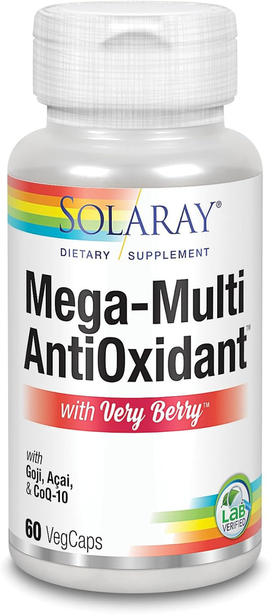 Solaray Mega Multi Antioxidant | CoQ10, ALA, Selenium, Goji, Acai | 60 VegCaps