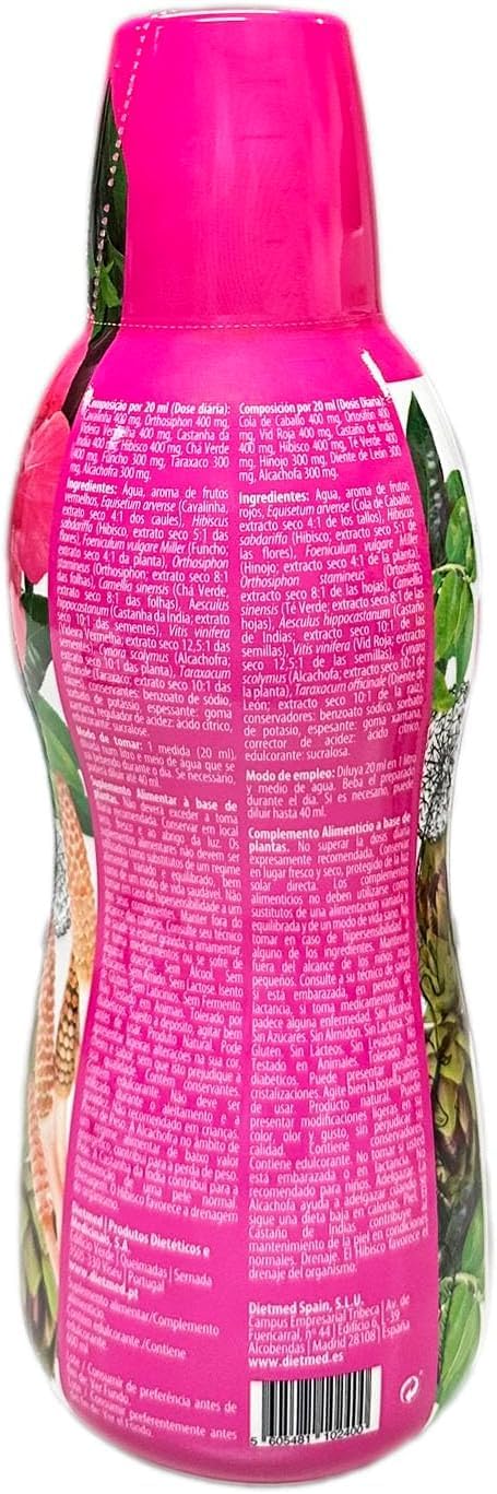Dietmed | Drenalight Drain & Firm - 600 ml Solución Oral | Con Vid Roja, Hibisco y Té Verde | 30 días