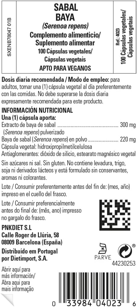 Solgar - Sabal Berry Extract (Serenoa repens) - 100 Vegetable Capsules