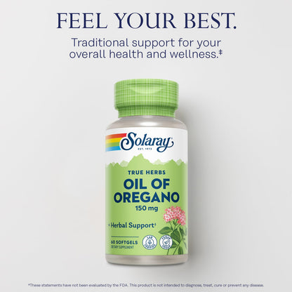 Solaray Oil of Oregano 150mg | Oregano Oil | 60 Pearls