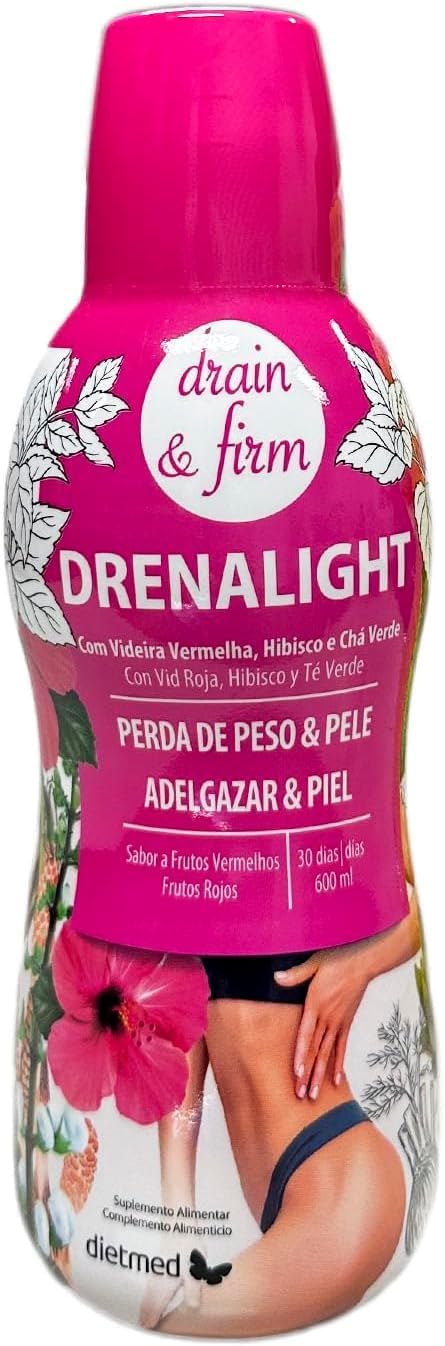 Dietmed | Drenalight Drain & Firm - 600ml Oral Solution | With Red Vine, Hibiscus and Green Tea | 30 days