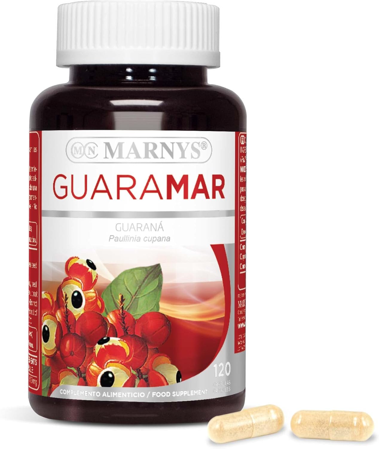 Marny's Guaramar 500mg of Guarana Energy and Tiredness Relief 120 Capsules