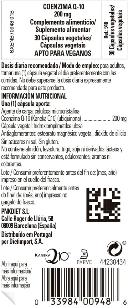 Coenzyme CoQ10 200mg (vegan) 30 vegetable capsules (200mg)