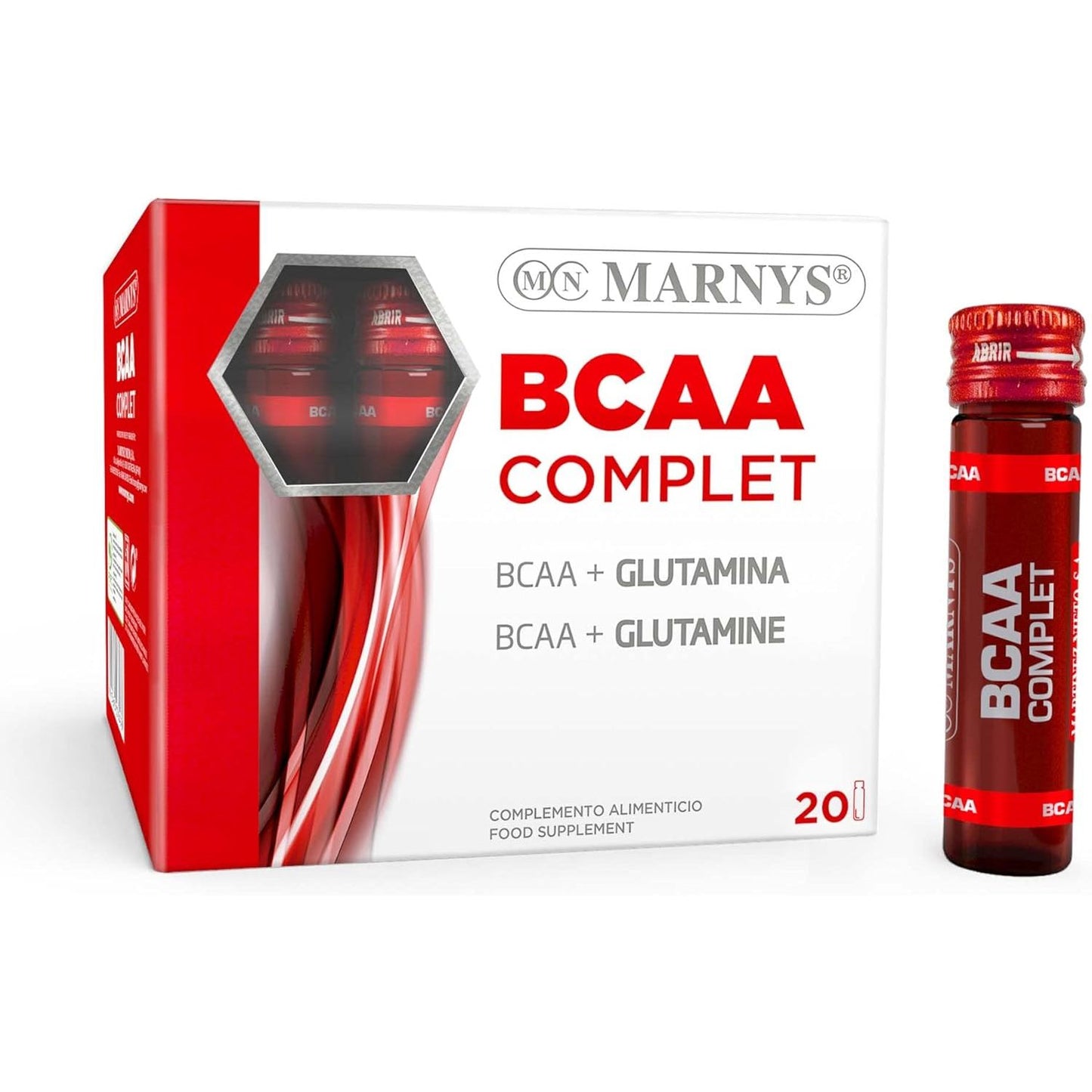 BCAA + L-glutamina aminoácidos 20 viales