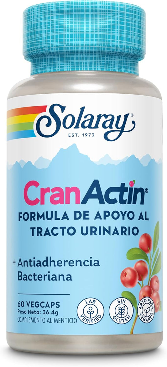 SOLARAY® CranActiN® (Blueberry) .60 VegCaps Cranberry Concentrate with Vitamin C. Gluten Free. Vegan Friendly.