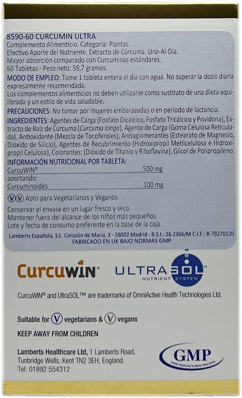 Lamberts Curcumin Ultra Supplement, White, 60 Tablets