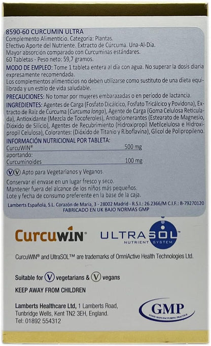 Lamberts Curcumin Ultra Supplement, White, 60 Tablets