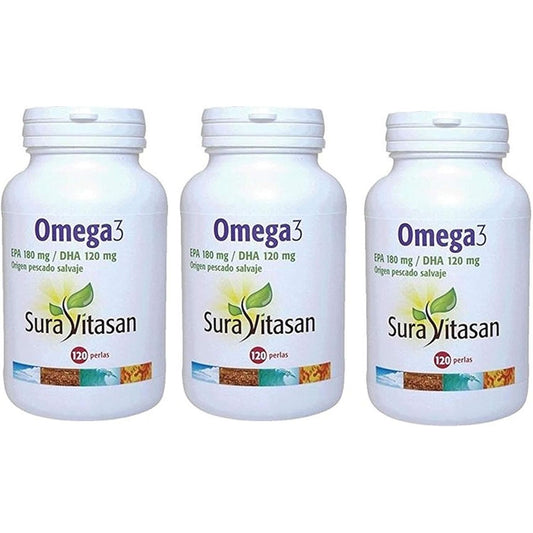 Omega 3 EPA 180 mg DHA 120 mg Sura Vitasan – Pack 2 unidades × 120 perlas
