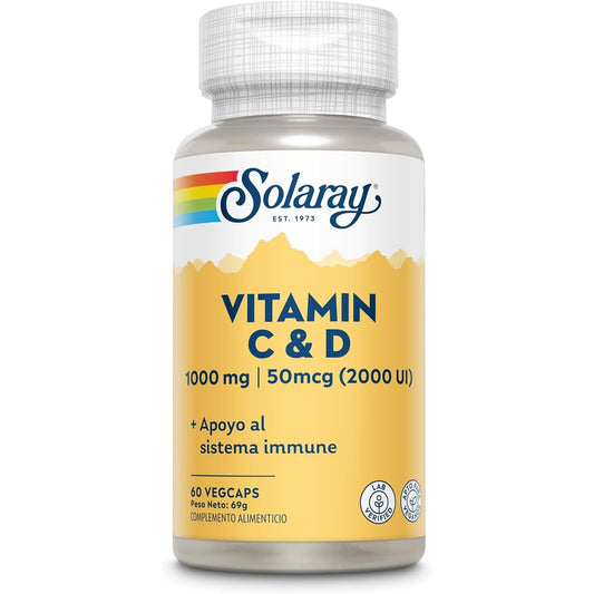 Vitamina C D 1000 mg + 50 mcg 60 cápsulas