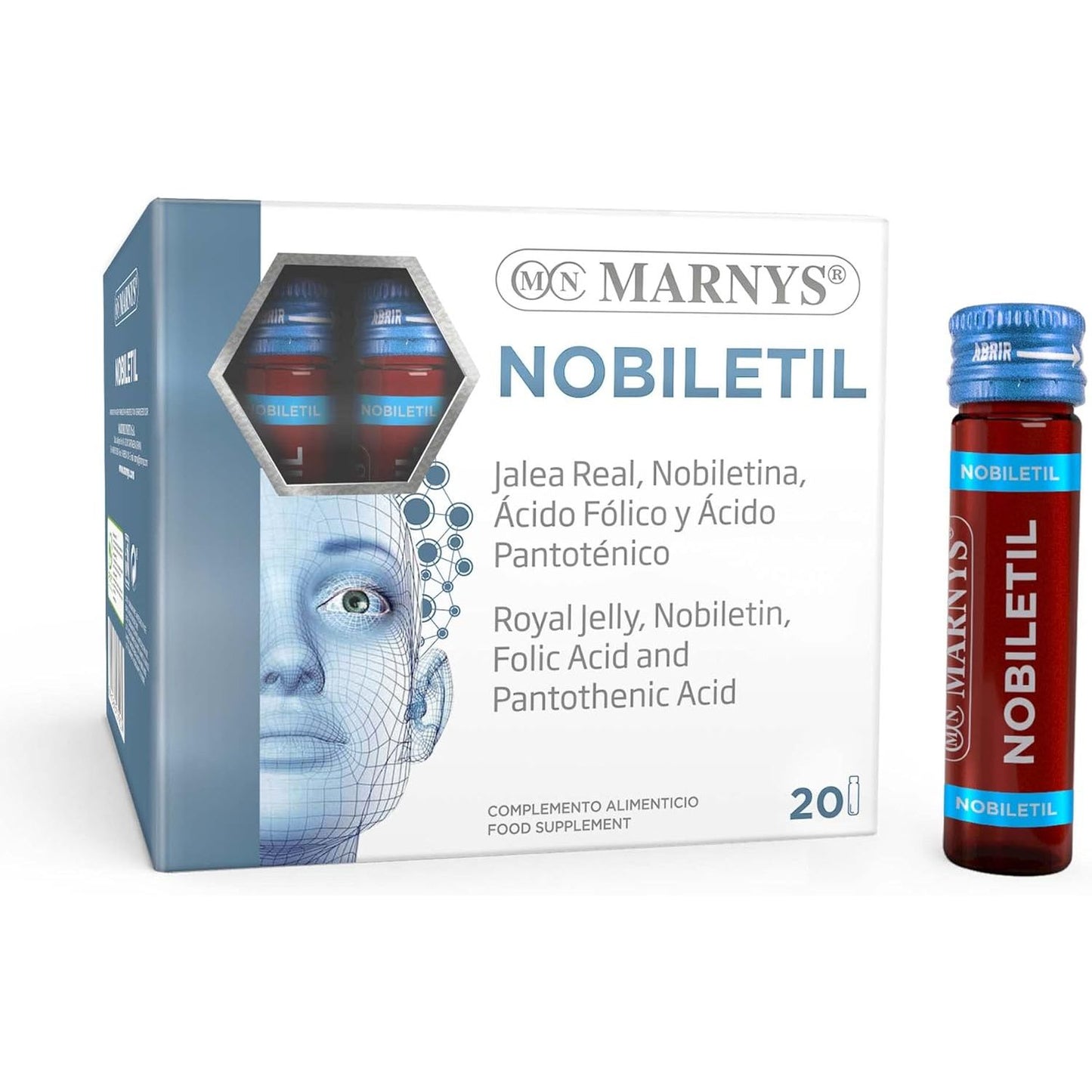 Nobiletina nobiletil función cognitiva jalea real vitamina B5 B9 20 viales