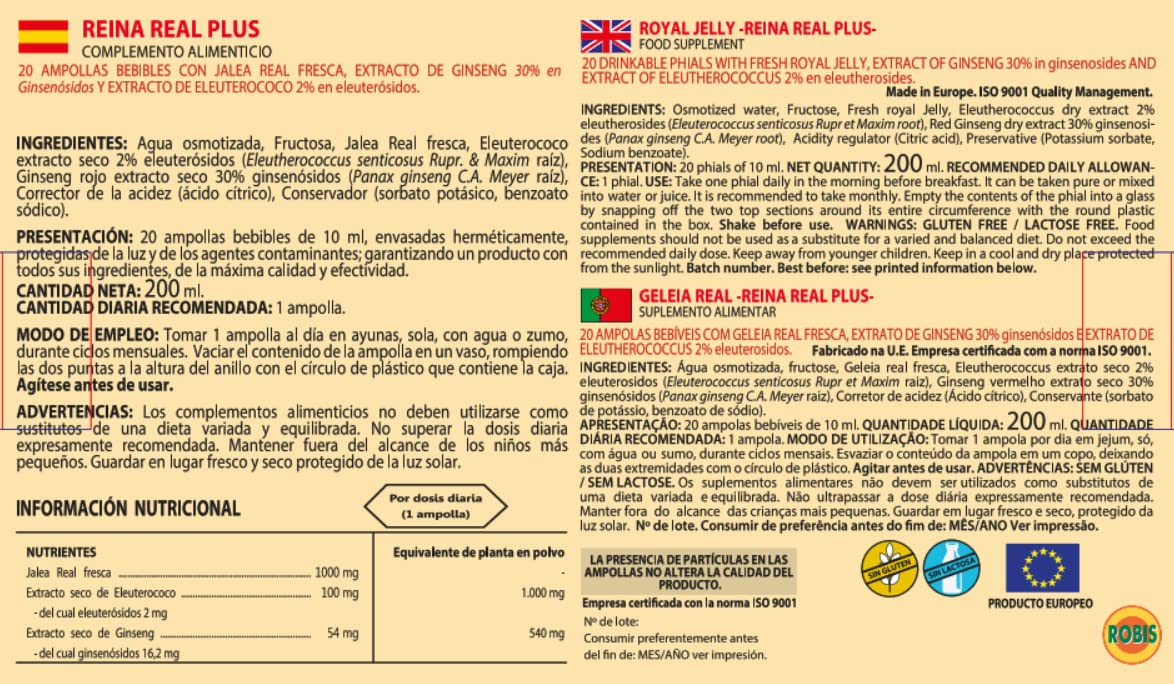 Robis Reina Real Plus - 20 Unidades