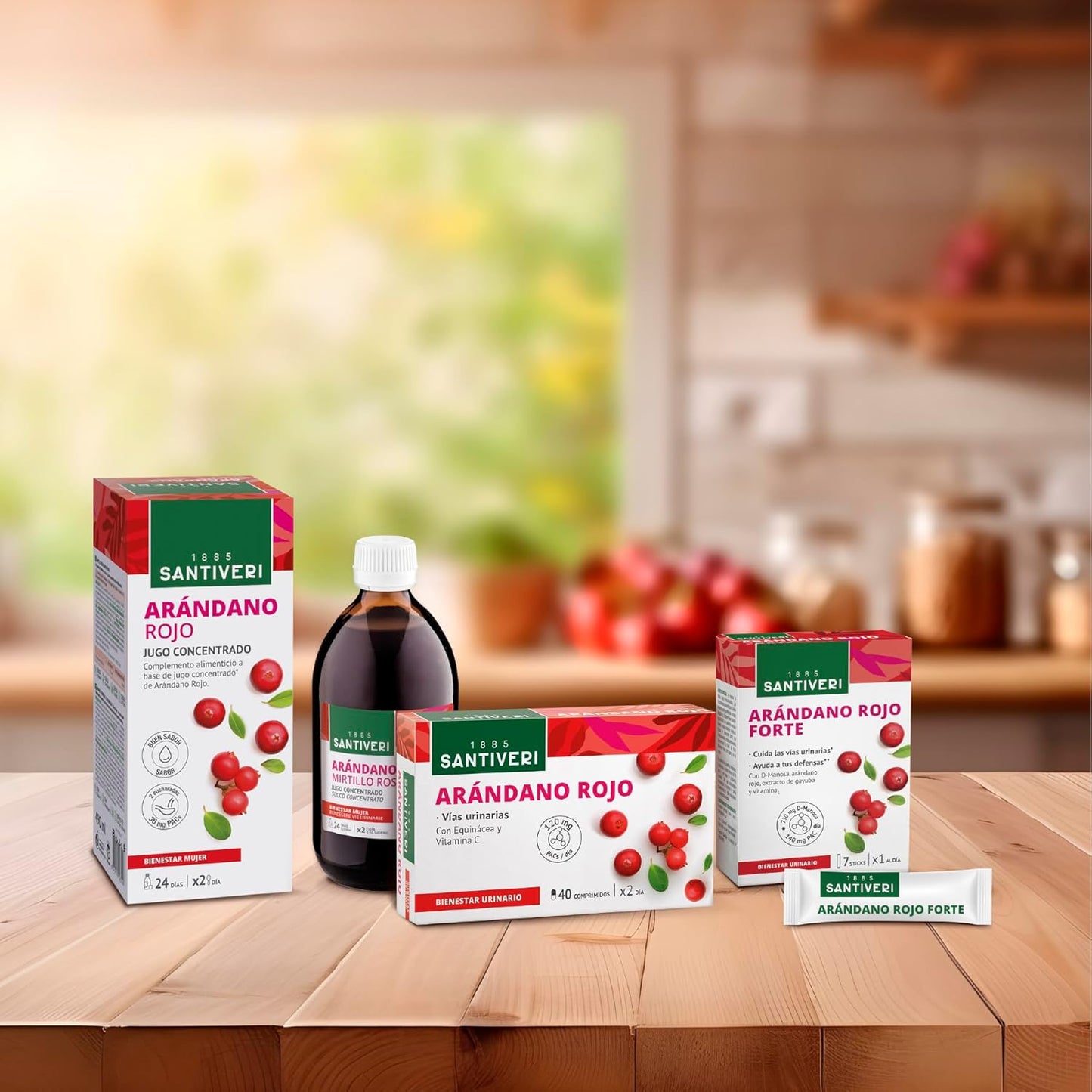 SANTIVERI - Lingonberry, Food Supplement Based on Lingonberry, Echinacea Juice and Vitamin C of Natural Origin, Helps Urinary Wellness - 40 Tablets