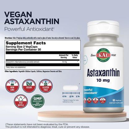 ASTAXANTHIN 10 MG 60 CAPSULAS