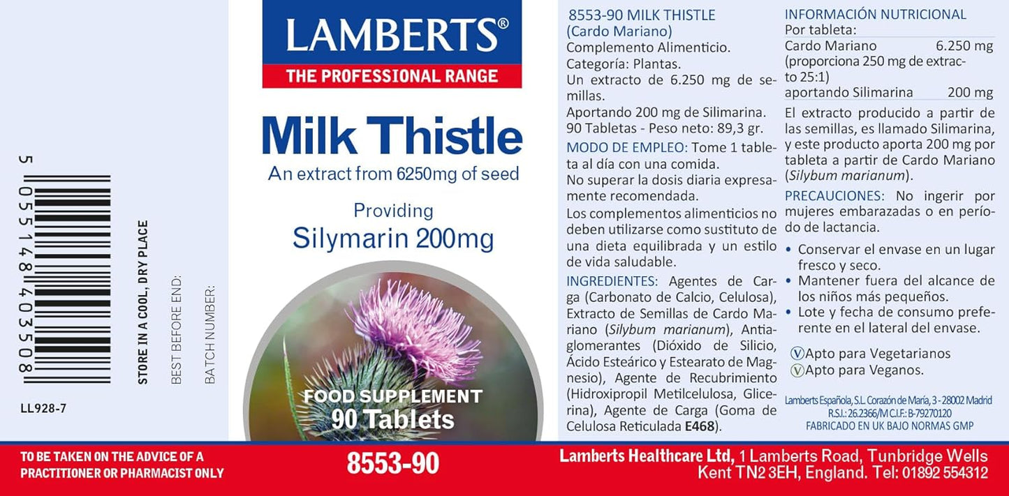 Lamberts Milk Thistle 6250 mg - 90 Tablets