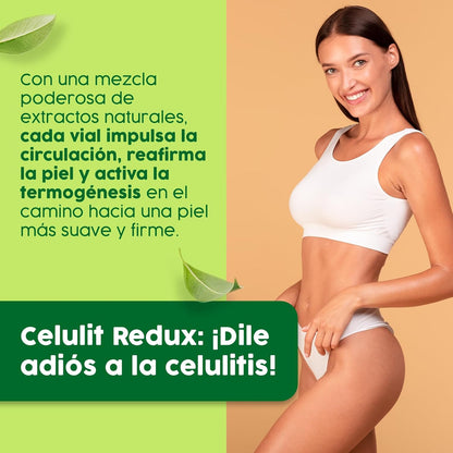 Espadiet Slank Celulit Redux – Green Coffee, Grape, Centella, Orthosiphon, Ruscus, Grapefruit, Bromelain and Chromium Extract – Anti-Cellulite – Circulatory and Firming Action – 20 vials of 10 ml