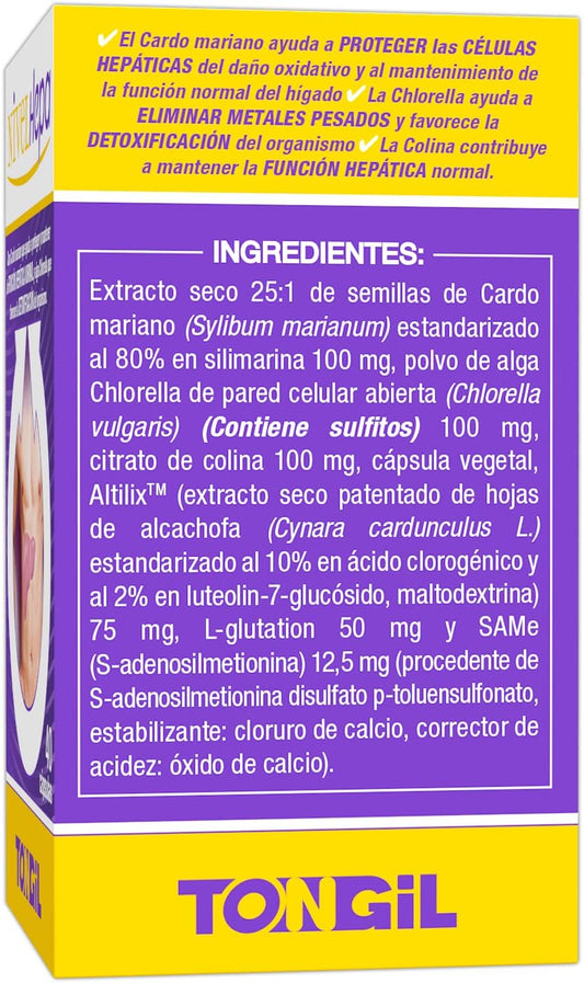 Nivelhepa 40 Capsules | Milk Thistle, Artichoke Extract, Chlorella, SAMe and Glutathione | Liver Protection and Detox | Liver Detox | Liver Detox TONGIL