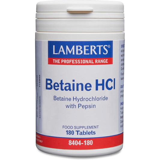 Betaine HCl 324 mg pepsin 5 mg 180 tablets
