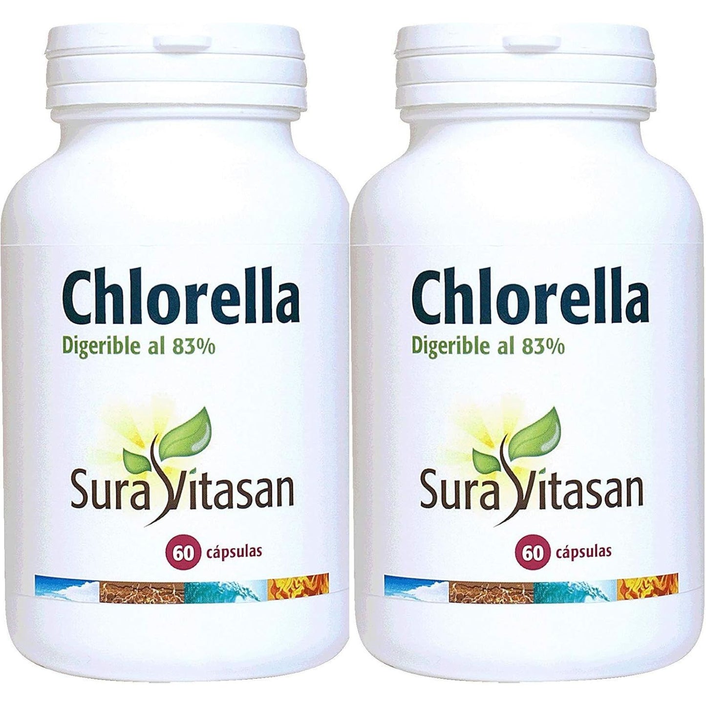 Chlorella vulgaris 455 mg pared celular rota no irradiada Sura Vitasan – 60 cápsulas