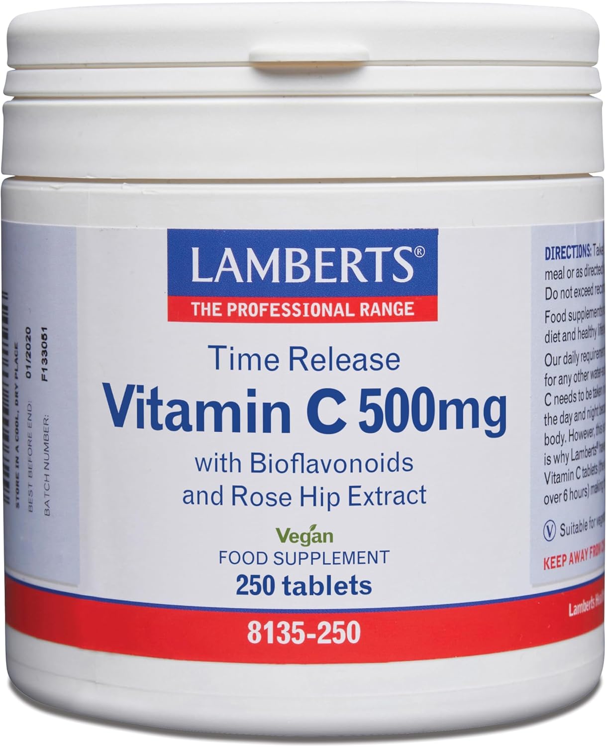 Lamberts Vitamin C Sustained Release 500mg - 250 Tablets