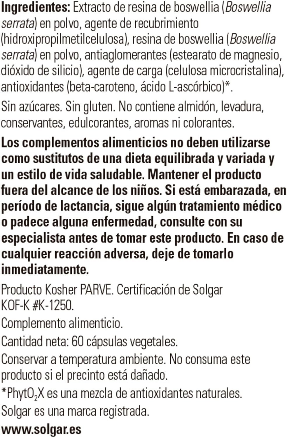 Solgar Boswellia Resin Extract, 60 Vegetable Capsules