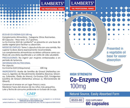 Lamberts Co Enzyme Q10 100mg - 60 Tablets