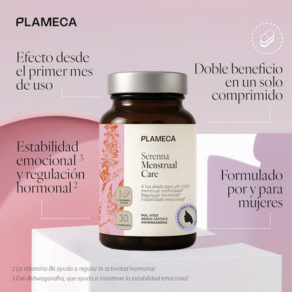 Plameca Serenna Menstrual Care – Hormone Regulation and Emotional Stability – 1 Tablet a Day – 30 Tablets