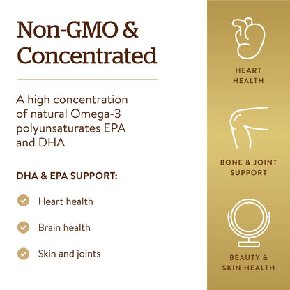 Solgar | Double Strenght Omega 3 | Food Supplement with EPA and DHA | With Omega 3 | For Men and Women | 60 Capsules