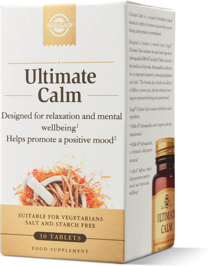Solgar | Ultimate Calm | Relaxation & Mental Wellness | 30 Tablets, Golden