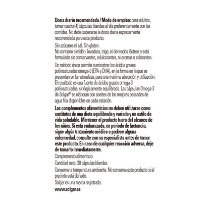 Solgar | Double Strenght Omega 3 | Food Supplement with EPA and DHA | With Omega 3 | For Men and Women | 60 Capsules