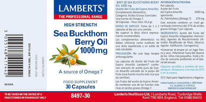 Lamberts Sea Buckthorn Fruit Oil 1000mg - 30 Capsules