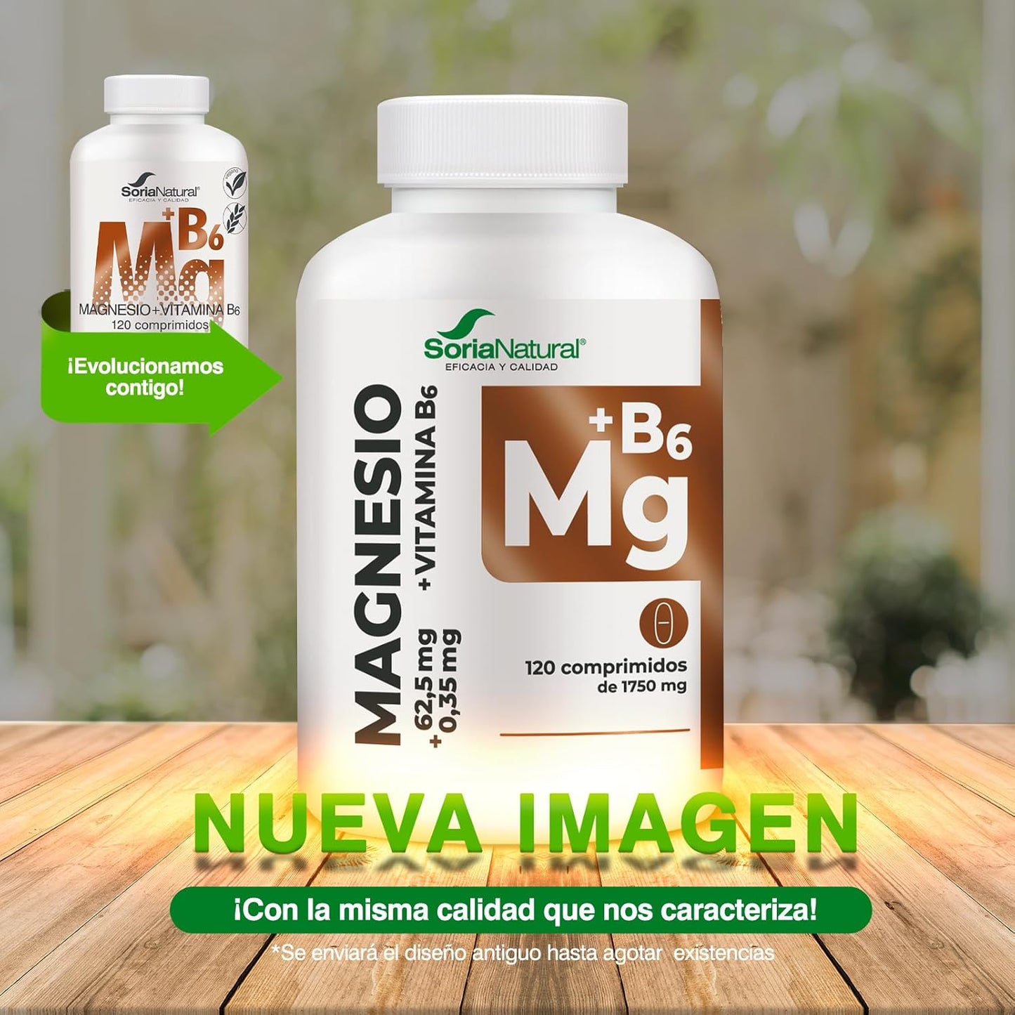 Soria Natural Magnesium + Vitamin B6 High Absorption - Sustained Release - Helps Improve Energy, Sleep, Brain Health and Nerve Function - 120 Tablets