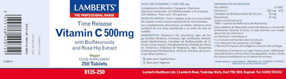 Lamberts Vitamin C Sustained Release 500mg - 250 Tablets