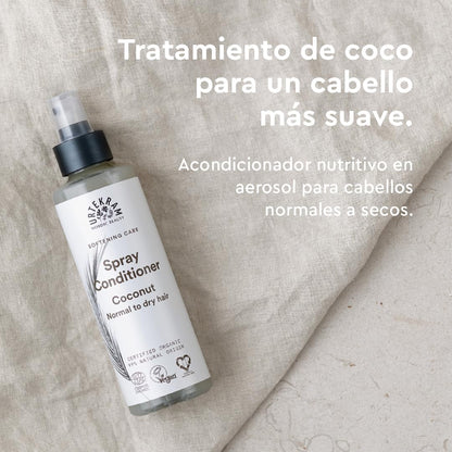 Urtekram Coconut Rinse Free Spray Conditioner with Organic Coconut Nectar, Natural Hydration and Frizz Control for Normal, Vegan and Natural Hair, 250 ml