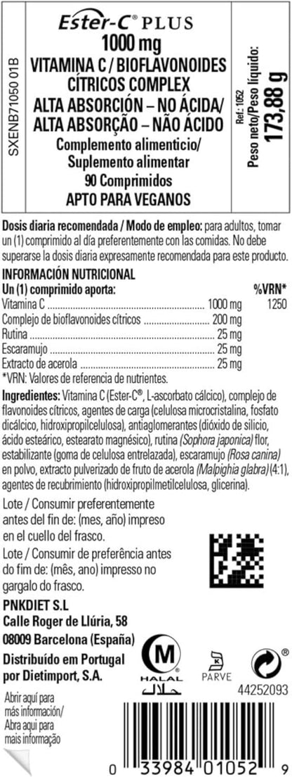 Solgar | Ester-C Plus 1000 Mg Vitamin C | Immune Support Food Supplement | With Vitamin C | For Men & Women | 90 Capsules