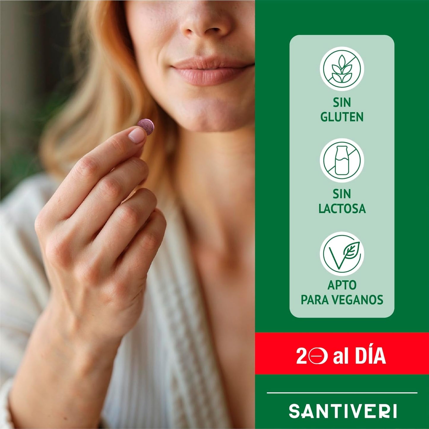 SANTIVERI - Lingonberry, Food Supplement Based on Lingonberry, Echinacea Juice and Vitamin C of Natural Origin, Helps Urinary Wellness - 40 Tablets