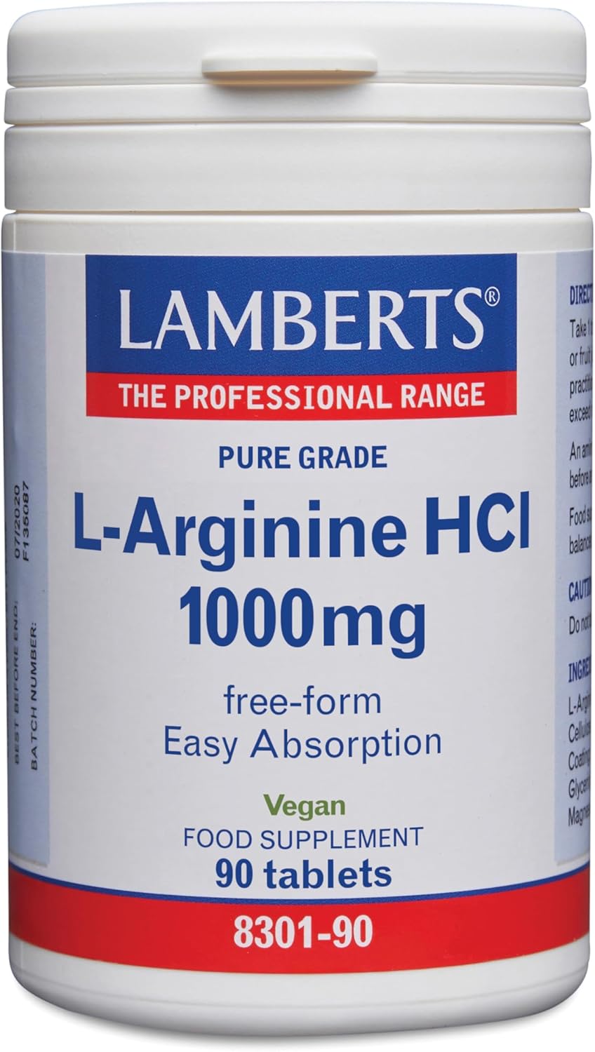 Lamberts L Arginine 1000mg - 90 Tablets