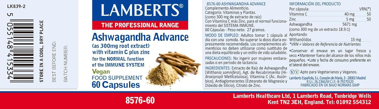 Lamberts Ashwagandha 6000mg - 60 Cápsulas