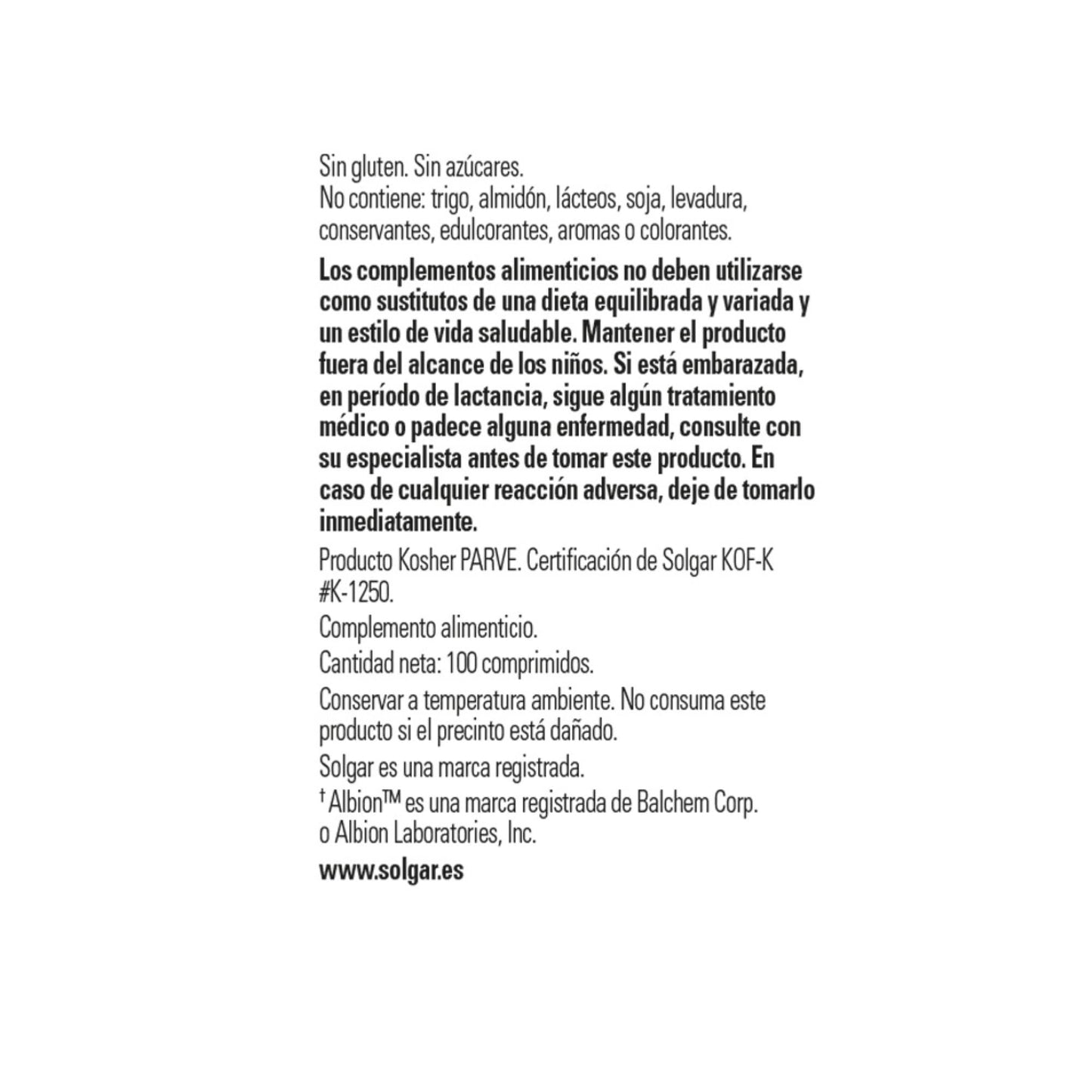 Solgar | Zinc Picolinate | Food Supplement that Improves Immune Function | With Zinc | For Men and Women | 100 Capsules