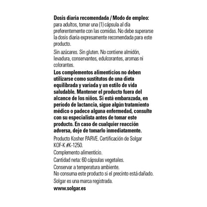 Solgar | Maximized L-Glutathione Reduced | Food Supplement with Antioxidant Functions | With Glutamic Acid | For Men and Women | 60 Capsules