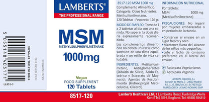 Lamberts Msm 1000 Mg - 120 Tablets