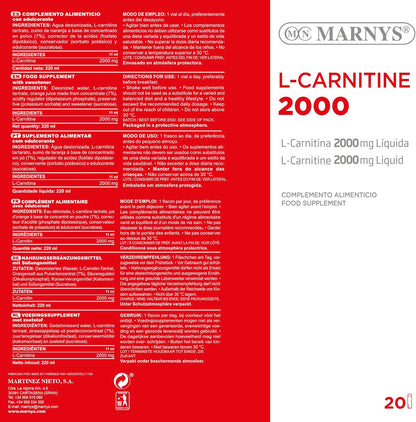 MARNYS L-Carnitina Líquida 2000mg 20 Viales