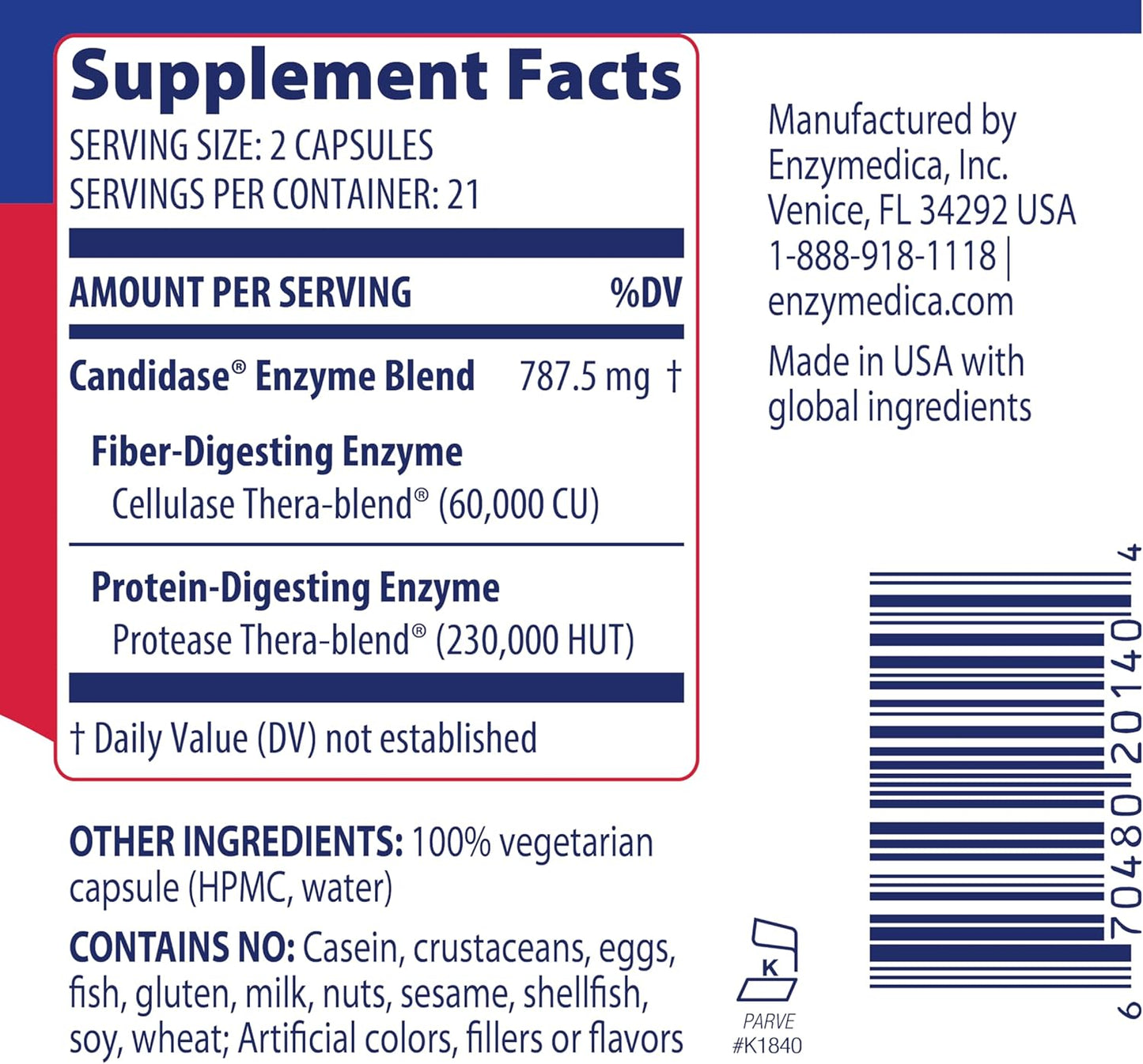 Enzymedica Candidase 42 Capsules