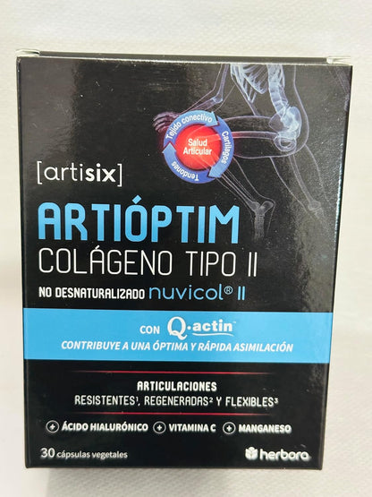 Herbora - Artíoptim Colágeno Tipo II - 30 Cápsulas - Ácido Hialurónico | Vitamina C | Mangaeso