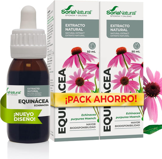 Soria Natural Echinacea Extract - Strengthens your defenses naturally - Supports the immune system - 100% Natural Plant Extract High Absorption - Pack of 2 x 50ml