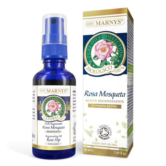 MARNYS Aceite Regenerador Rosa Mosqueta Biológico 100% Vegetal Spray 50ml, 1