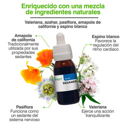 Soria Natural - COMPOSOR 05 – SEDANER COMPLEX S. XXI – Food Supplement – Helps Rest and Relaxation – 50 ml – Valerian – Orange Blossom – Passionflower (PACK2)