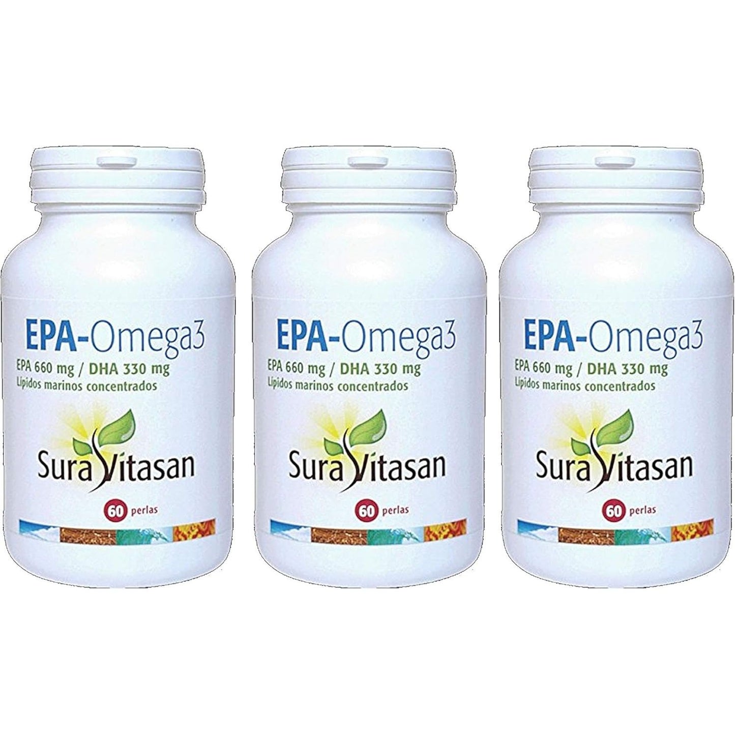 EPA Omega 3 EPA 660 mg DHA 330 mg 60 perlas pack 3